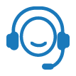 Blue support centre icon